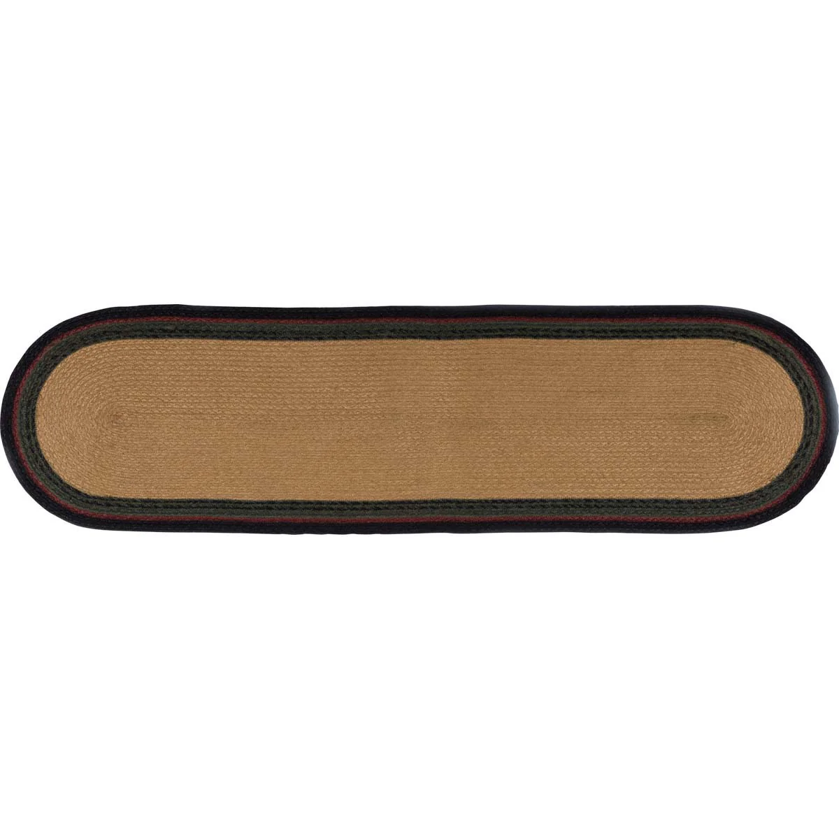 Wyatt Stenciled Bear Jute Oval Table Runner 13" x 36" - Image 3