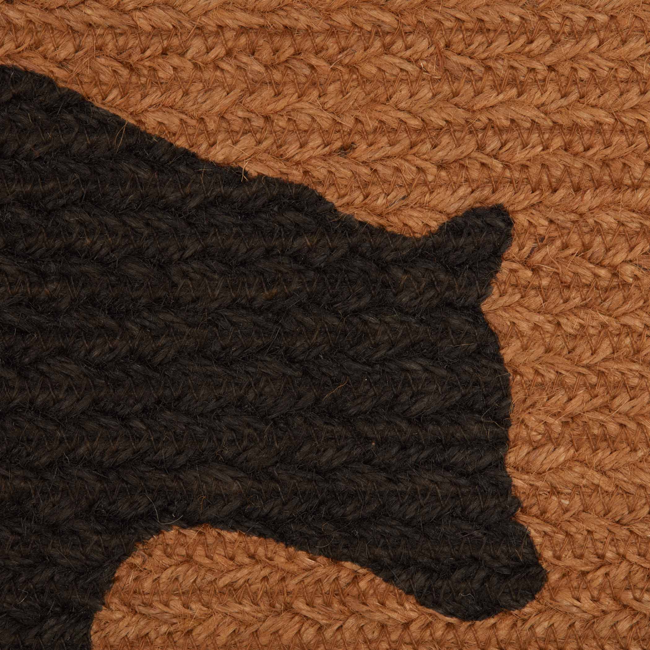 Wyatt Stenciled Bear Jute Oval Table Runner 13" x 36" - Image 4