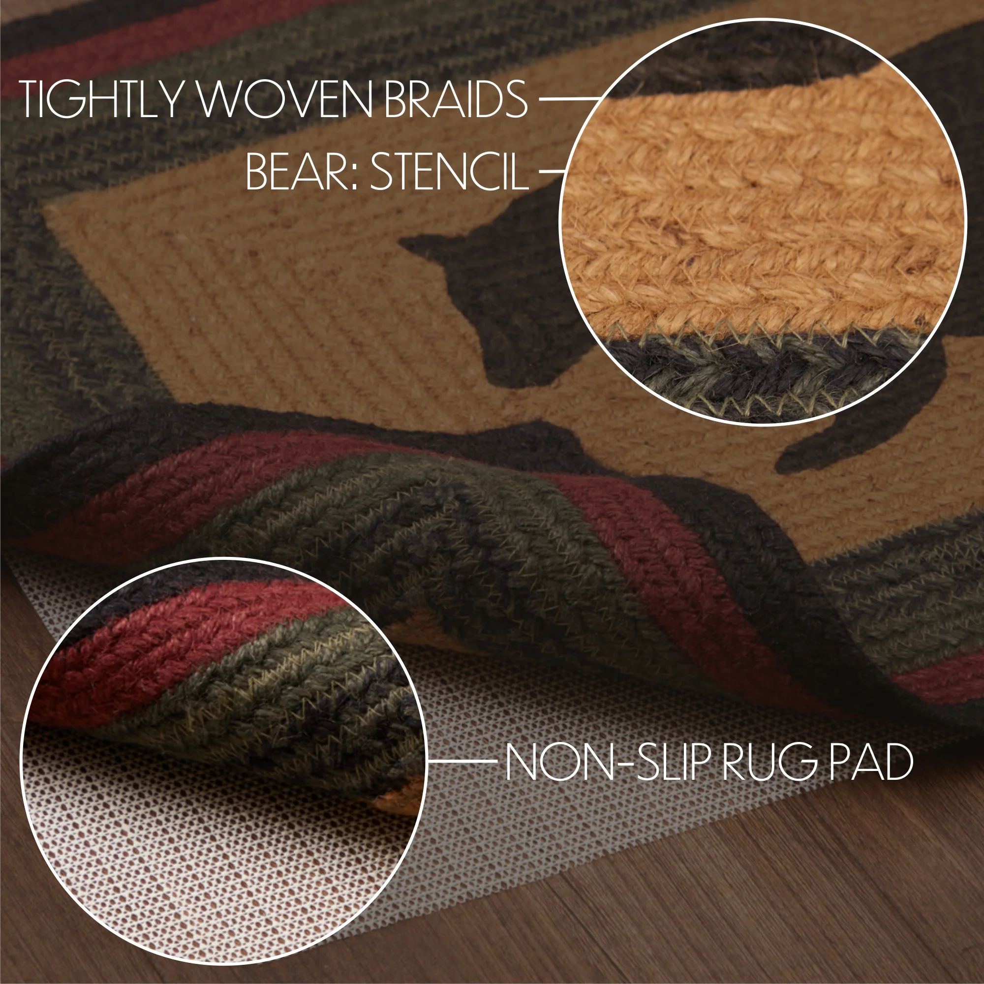 Wyatt Stenciled Bear Jute Rug Rectangle 20" x 30" - Image 4