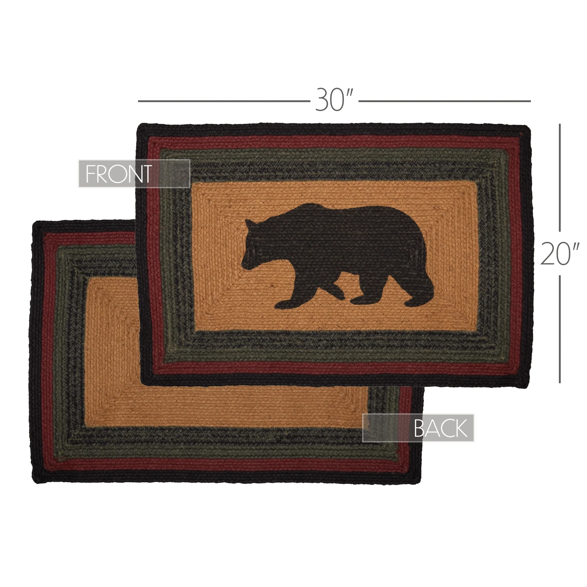 Wyatt Stenciled Bear Jute Rug Rectangle 20" x 30" - Image 6
