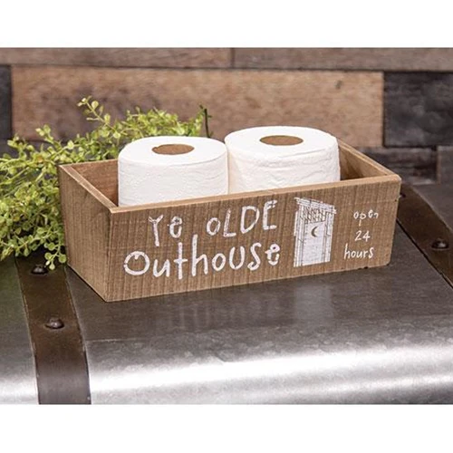 Ye Olde Outhouse Bear Bottoms Welcome Rustic Wood Box