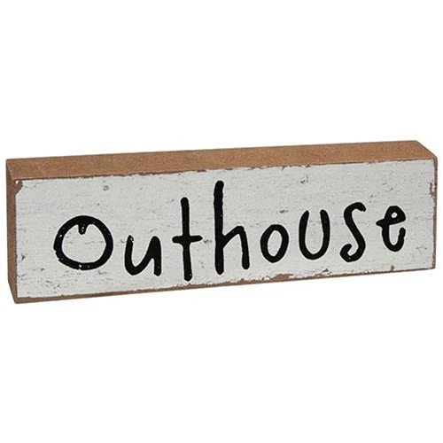 ๐ Ye Olde Outhouse Set of 3 Wooden Block Signs - Image 4