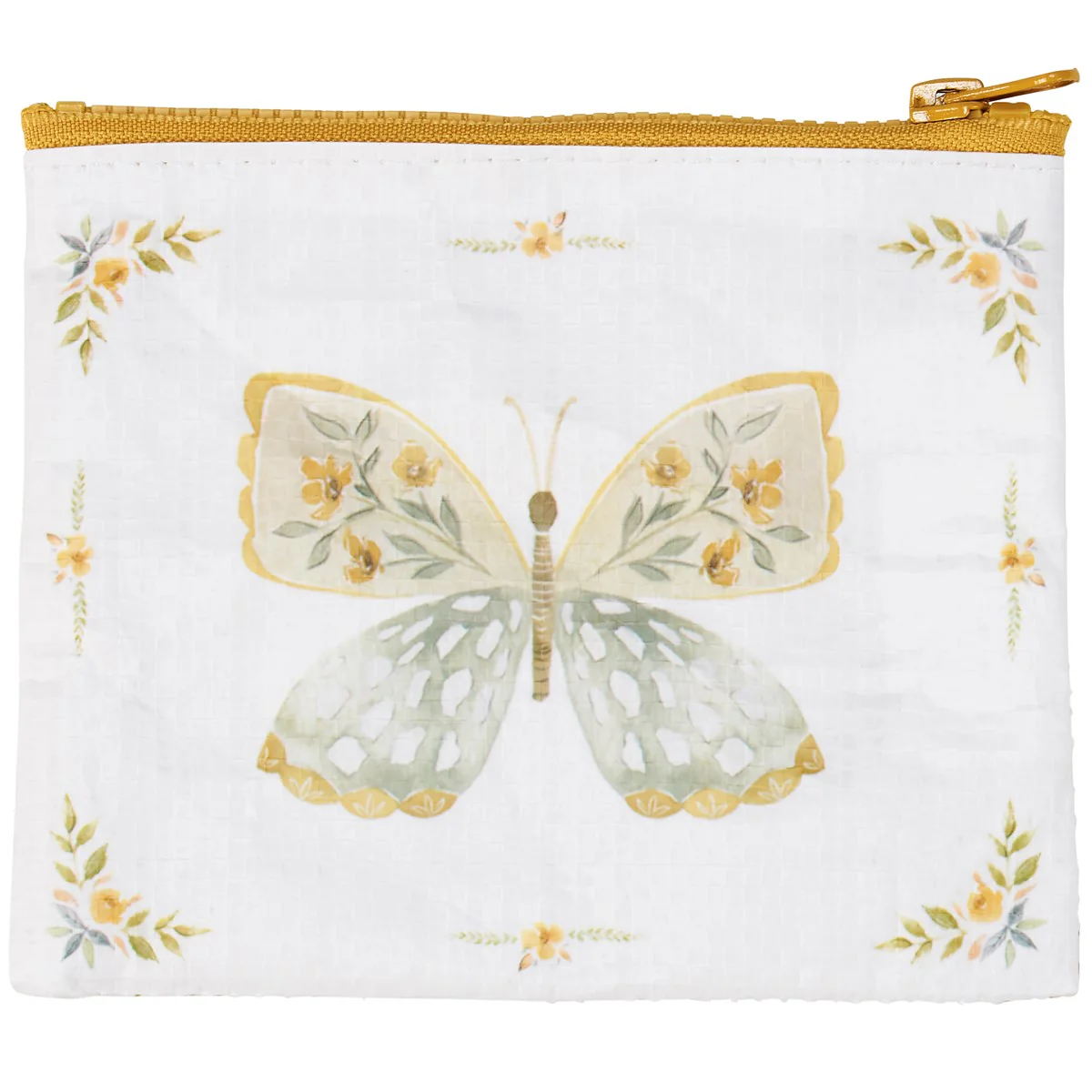 ๐ Yellow Butterfly Recycled Materials Zipper Wallet - Image 5
