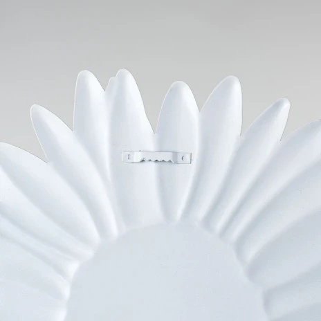 Yellow Check Sunflower 12" Metal Embossed Hanger: - Image 3