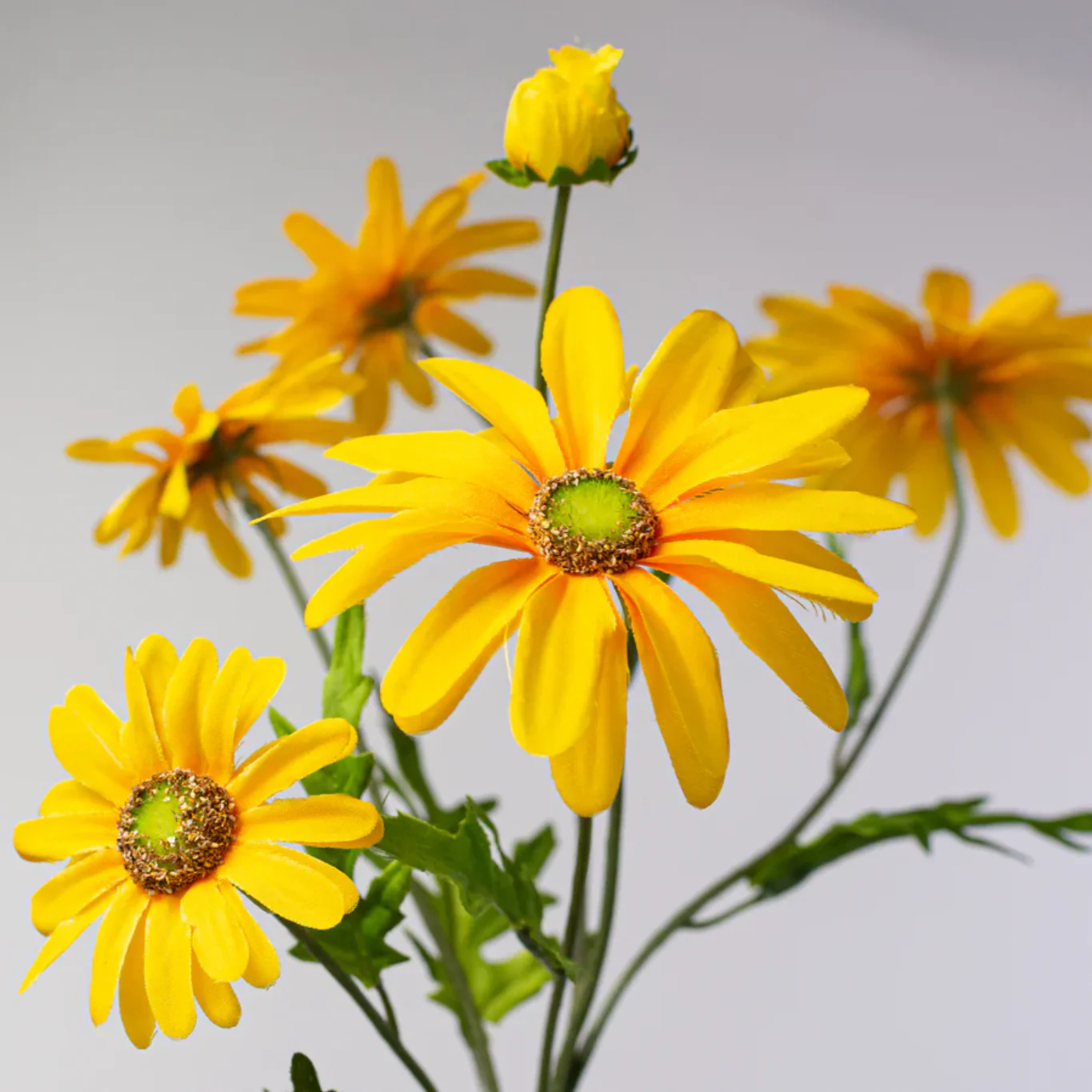 Yellow Daisy & Buds 25" Faux Floral Spray - Image 2
