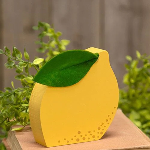 Yellow Lemon Wooden Chunky Sitter