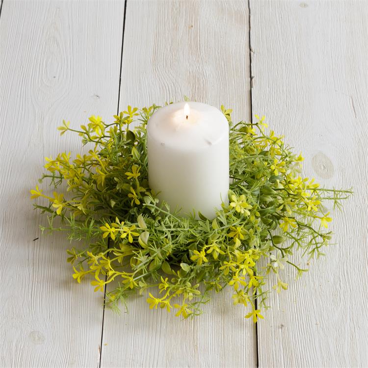 Yellow Mini Flowers 10" Floral Ring