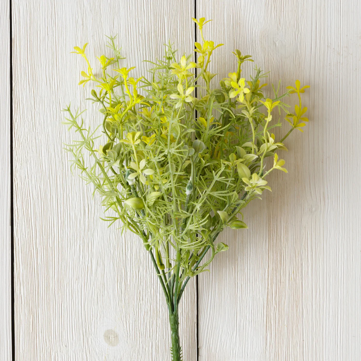 Yellow Mini Flowers and Leaves 12" Faux Floral Spray