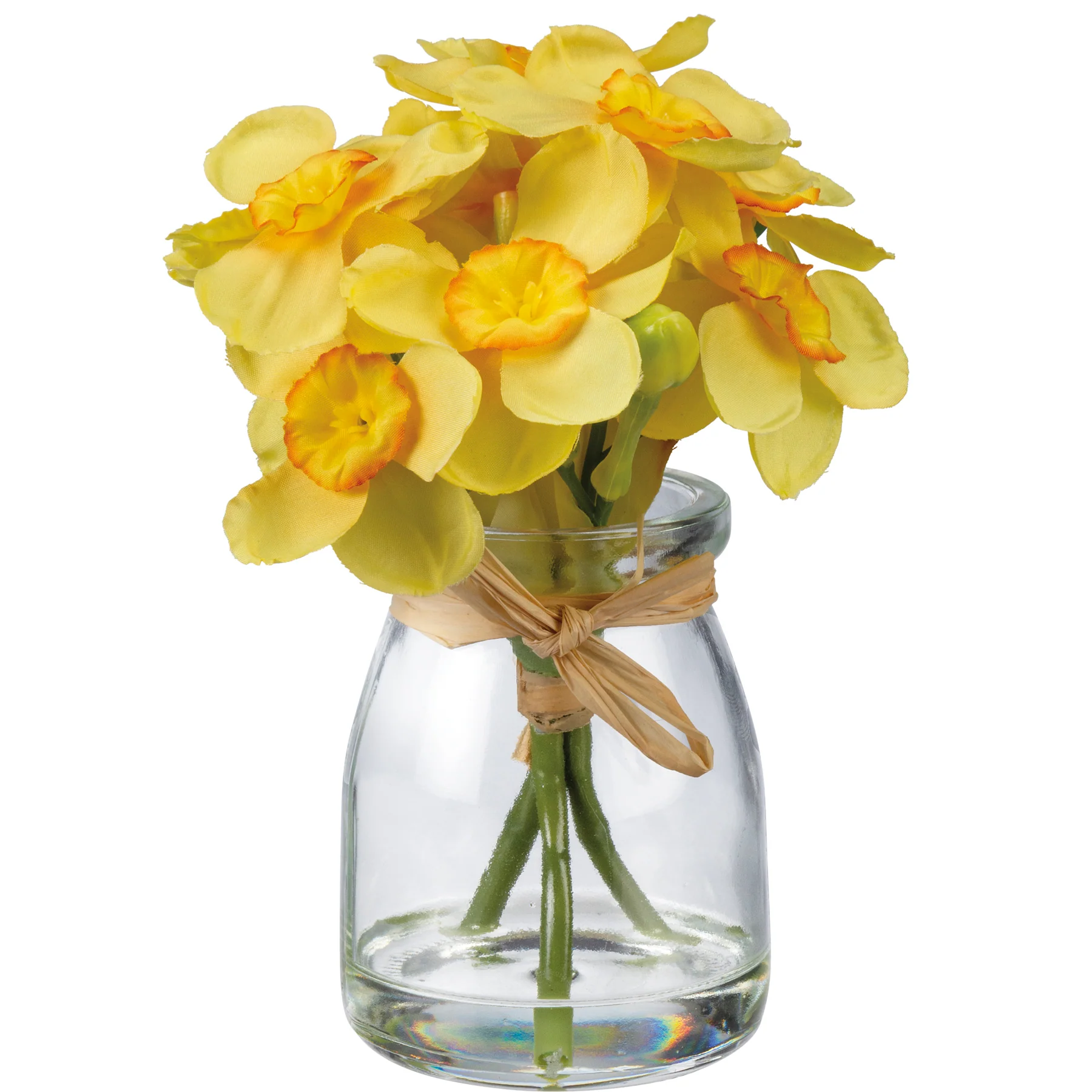 Yellow Narcissus Faux Daffodils in a Vase - Image 2