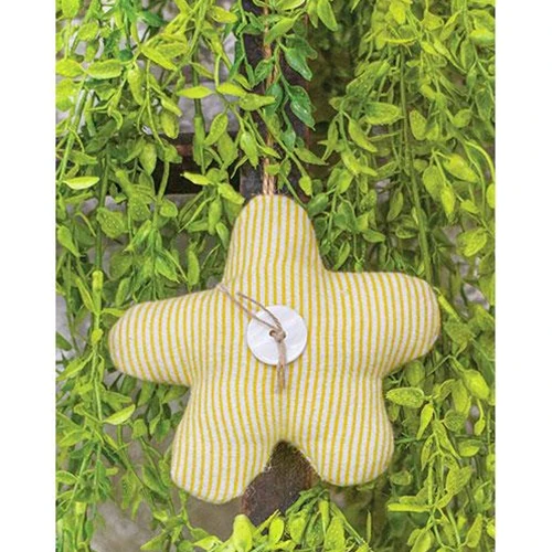 Yellow Striped Button Center Flower Ornament - Image 2