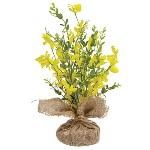Yellow Tabletop Faux Wildflowers with Burlap Base - Image 2