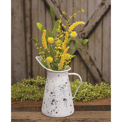 💙 Yellow Thistle Ball and Heather 20" Faux Floral Spray - Image 2