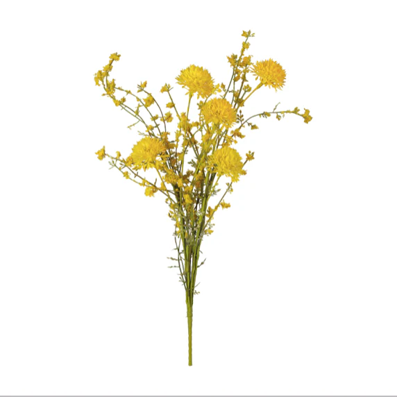 ๐ Yellow Thistle Mix 20" Faux Floral Stem