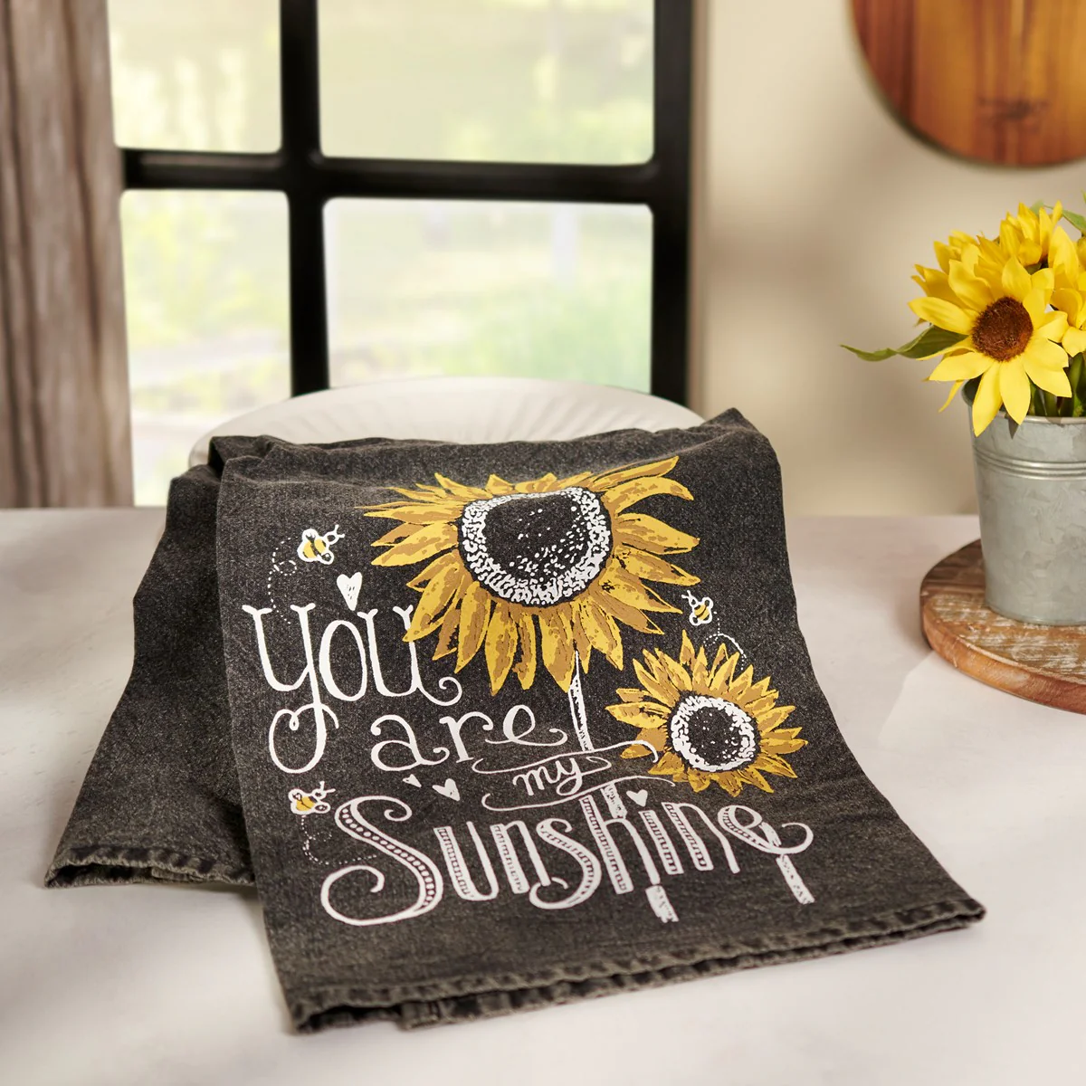 💙 You Are My Sunshine Sunflower Kitchen Towel - Image 2