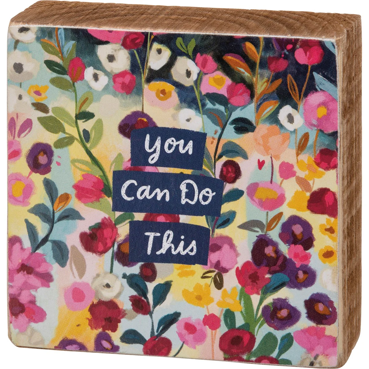 ๐ You Can Do This Floral 3" Mini Block Sign