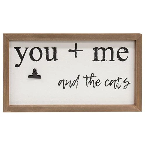 You + Me and the Cat Framed Sign with Photo Clip - Image 2