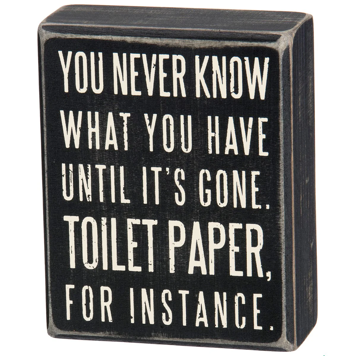 💙 You Never Know What You Have Until It's Gone Toilet Paper 5" Box Sign