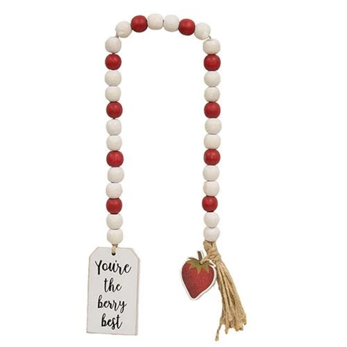 π You're the Berry Best Strawberry 23" Farmhouse Bead Garland