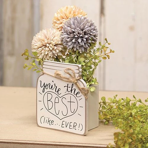 You're the Best Like Ever Wooden Mason Jar Vase - Image 2
