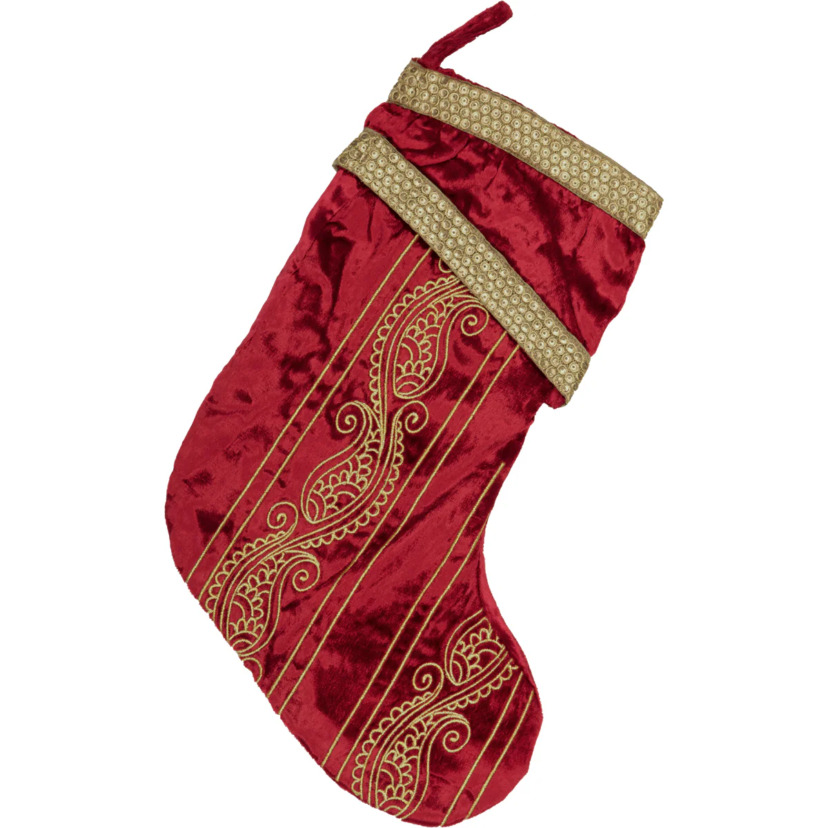 Yule Red and Gold 15" Christmas Stocking - Image 2