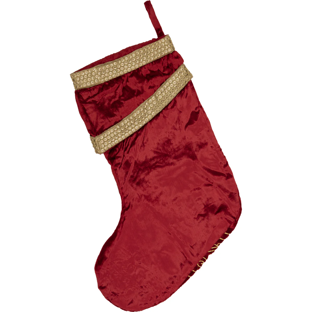 Yule Red and Gold 15" Christmas Stocking - Image 3