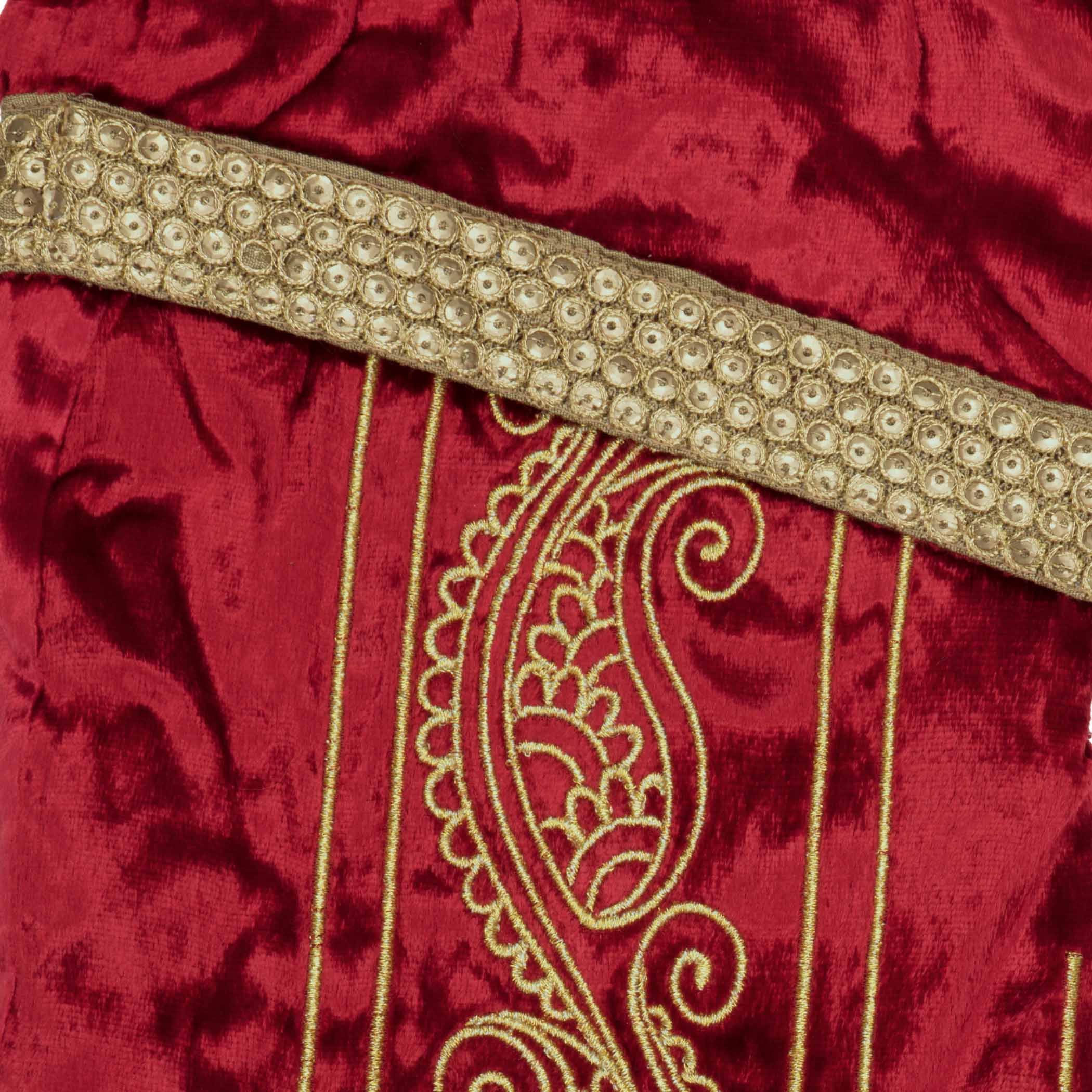 Yule Red and Gold 15" Christmas Stocking - Image 6