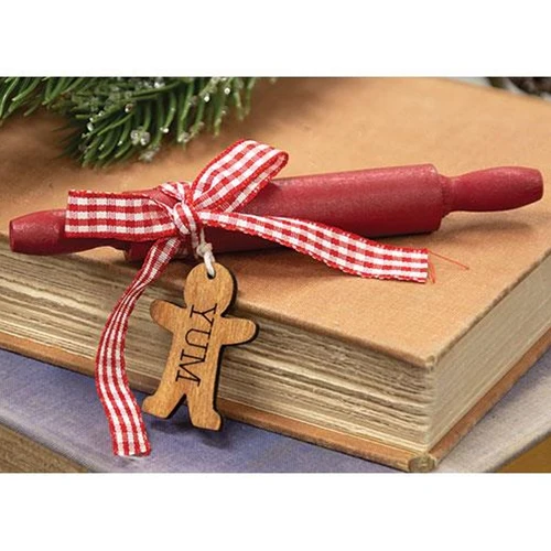 ๐ Yum Gingerbread Man Wooden Rolling Pin Decoration