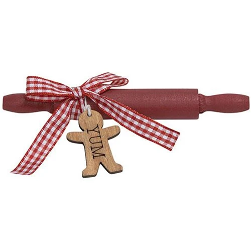 ๐ Yum Gingerbread Man Wooden Rolling Pin Decoration - Image 2