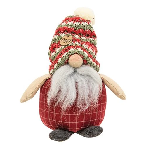 ๐ Ziggy the Gnome in Gray and Red Knit Hat